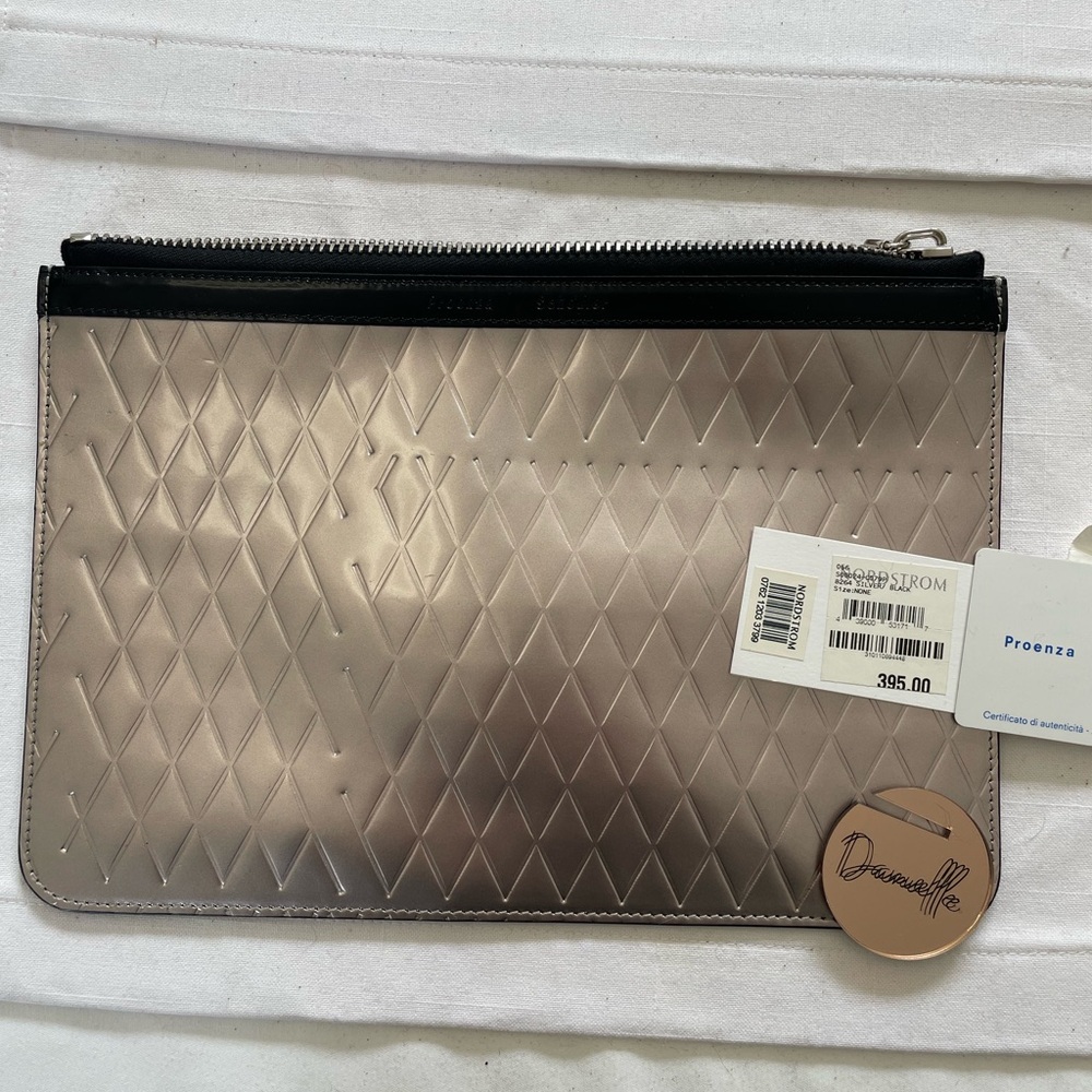 Proenza Schouler Silver Diamond Pattern Clutch